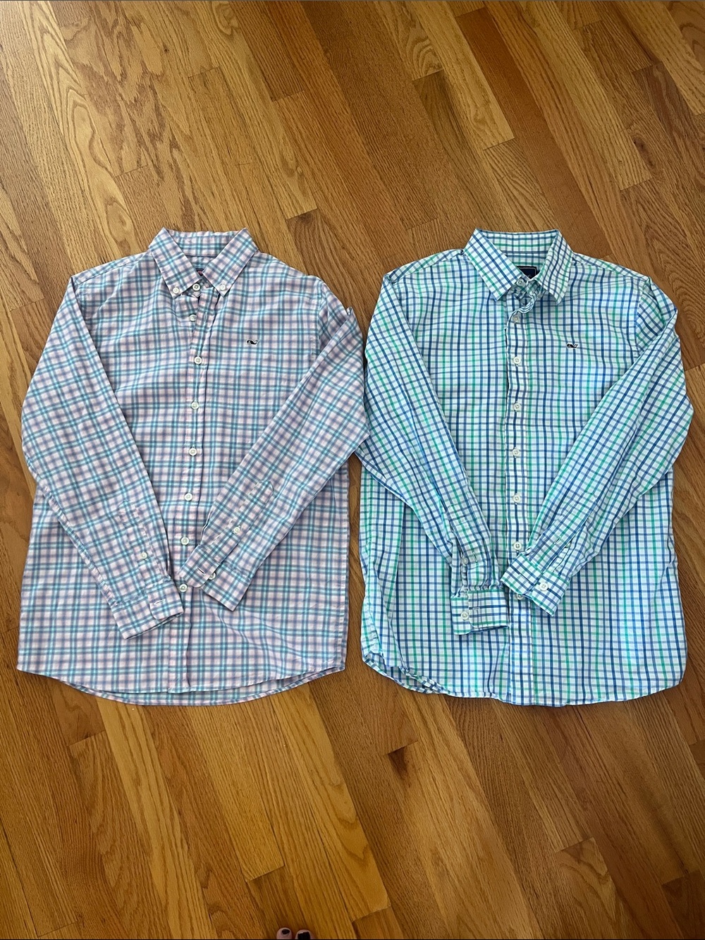 EUC Vineyard Vines Boys Plaid Button-Downs set of 2 size L (16)